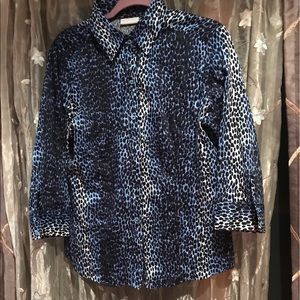 New York & Company animal print work shirt
